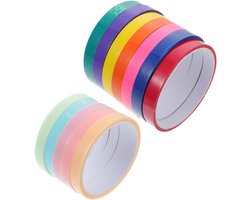 Gekleurde Plakband Rollen - Sticky Ball Tape - Stress Verlichten - Maakt Kleverige Ballen - 12 Rollen - Diverse Kleuren