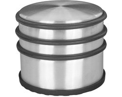 GEKO Vrijstaande deurstop - hoog - geborsteld nikkel - roestvrij staal - 94 mm diameter