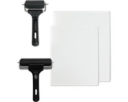 Gel Print Platen - Ambachtelijke Sets - Creatief Printen - Compleet Inclusief Rollers - 4 Delig - Transparant