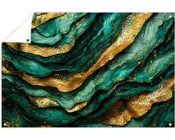 Gelaagd abstract ontwerp met goud - Gelaagdheid posters - Tuinversiering texturen - Abstract expressionisme - Poster voor tuinmuren - Wandposter voor tuin - tuinposter 60x40 cm