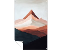 Gelaagde bergtop – wanddecoratie buiten – Tuinposter – 50x75 cm
