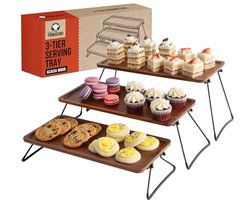 Gelaagde dienbladen en schotels met antislip basis voor voedselweergave