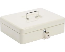 Geldcassette - Bewaren Kistje - Veilig Opbergen - Met Munteninzet - 30x24x9 cm - Grijs