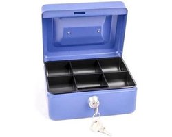Geldkist met slot - Bewaar kist - Veilig opbergen - Robuust metaal - 200x160x90 mm - Zilverkleurig