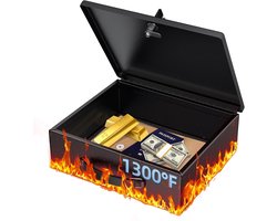 Geldkistje Brandwerend - Kluis met Sleutel - Safe - Opbergen