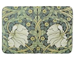 Gele Bloemen Badmat 50x76 cm | Wasbare en Antislip Vloermat voor Keuken en Badkamer