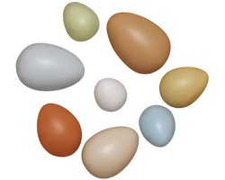 Gele deur grootte sorteren eieren, (Set van 8)