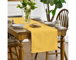 Gele herfst tafelloper - seizoensgebonden herfst winter - machine wasbaar - keuken eettafel decoratie - thuis feest decoratie - 40x140 cm tafelloper textiel 60 x 140 cm
