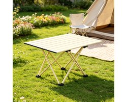 Gele ultralichte opvouwbare campingtafel 68x48x41cm Draagbare strandtafel voor buiten perfect voor kamperen wandelen backpacken en picknicken