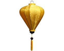 Gele zijden Vietnamese lampion lamp ballon - B-YE-62-S