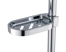GELLDG Douchezeepbakje - Douchestang zonder boren - Douchezeephouder - Wandmontage - Douchestang - Zeepbakje - Badkamerzeepbakje - Eendelig - 25 mm - Zilver
