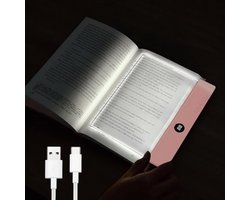GELLDG LED leeslamp - Draagbare tabletleeslamp - Boeklamp - Geschikt om 's avonds in bed te lezen - Oogvriendelijke leeslamp - Boekpagina leeslampje - Cadeau geschikt voor boekenliefhebbers - Roze