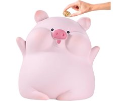 GELLDG Spaarvarken - Leuke spaarvarken van plastic - Grote inhoud - Geschikt voor bankbiljetten en munten - Kamerdecoratie - Verjaardags-/Vakantiecadeaus - Geschikt voor meisjes, jongens, volwassenen en kinderen