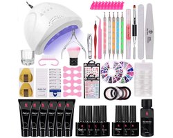 Gelnagels Set | Polygel kit | Nepnagels Starterspakket | UV Gellak set | HEMA-Vrij | Nail Art Pakket | 10 Kleuren Gel | Manicure Set | Gel Nagellak Nagel Decoratie | 46W UV Lamp