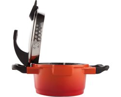 GEM Kookpot met deksel oranje 16 cm - Oranje - PFAS-vrij