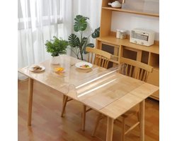 Gemakkelijk schoon te maken, waterdicht, transparant PVC-tafelkleed, geschikt voor thuis en in de keuken, wasbaar, transparante tafelbeschermer, PVC-beschermend tafelkleed, krasbestendig.
