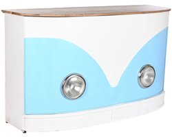 Gemakkelijk verplaatsbare meubels Home ESPRIT Wit Bruin Turkoois Kristal Ijzer Mangohout 157 x 52 x 90 cm