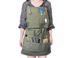 Gemakkelijk verstelbaar Canvas schort - Pottenbakkersschort - Verfschort - Handwerk - Mannenwerkplaats - Canvas Cowboy schort - Barman - Timmerschort - Tuinmanschort - Multi-Pockets - Heren & Dames Werkkleding