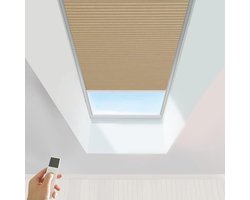 Gemotoriseerde Jaloezieën - Rolgordijnen Raambekleding - Zonlicht Blokkeren - Honingraat Isolatie - W120 X L150CM - Koffie