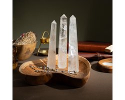 Gemstone Six Face Obelisk Poins approx 17cm - Rock Crystal