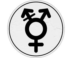 Genderneutrale WC bordje - Sign Again materiaal - 15 cm