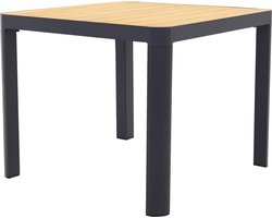 General tuintafel 90x90 cm. - aluminium royal grey frame / teak