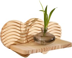Genérico Boho-planken, decoratieve organizer met hart met houten esthetiek, wanddecoratie, boho, zwevend , voor slaapkamer, woonkamer, badkamer, keuken, kantoor, appartement, boeken, bloempotten