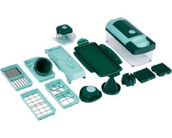 Genius Nicer Dicer Fusion Smart - Keukenmandoline - Set: 17 delig - Inhoud: 1250 ml - Innovatief multitalent voor de moderne keuken - Zelfreinigingsfunctie van het stokjesrooster - Opvangbak voor direct snijden