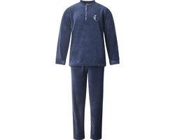 Gentlemen - warm heren huispak 114302 - fleece loungepak - donkerblauw - maat M