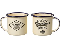 Gentlemen’s Hardware Retro Emaille Espresso Mokjes Set van 2 Creme 150 ml