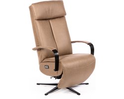Genua Relaxfauteuil Elektrisch Verstelbaar met Accu - Optimaal Zitcomfort - Nosagvering voor extra Ontspanning - Relax Fauteuil - Relaxstoel met Armleuning - Brown