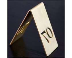 Genummerde Tafeltenten - Tafelbord Messing - Gasten Zitten - Holle Letters - 4x6.5x6.5 cm - Goud