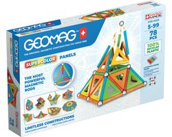 Geomag Super Color - Constructiesysteem - Educatief kinderspeelgoed - Creatief bouwen - Gerecycled kunststof - Milieubewust - 78 stuks