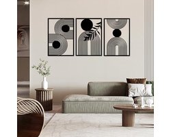 Geometric Metal Wall Decor - 2 Stuks Minimalistische Abstracte Wandkunst voor Wo living