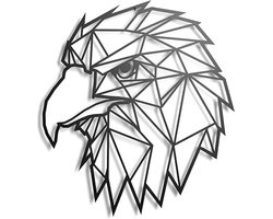 Geometric Wanddecoratie Van Staal - Moderne Muur Sculptuur (43 x 31 cm)