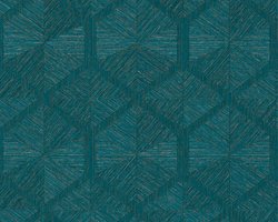 GEOMETRISCH BEHANG | Grafisch - waterblauw koper - A.S. Création My Home My Spa