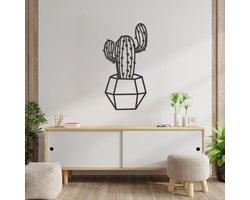 Geometrische Wanddecoratie Cactus - Geometrische Muurdecoratie Cactus - Geometrische Cactus - Muurdecoratie Hout - Wanddecoratie Hout - Muurdecoratie Woonkamer - Wanddecoratie Woonkamer - Wanddecoratie Industrieel - 45.5 x 89 cm