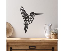 Geometrische Wanddecoratie Kolibrie - Geometrische Muurdecoratie Kolibrie - Geometrische Kolibrie - Muurdecoratie Hout - Wanddecoratie Hout - Muurdecoratie Woonkamer - Wanddecoratie Woonkamer - Wanddecoratie Dieren - 34 x 29 cm