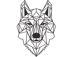 Geometrische Wanddecoratie - wandecoratie woonkamer - 40x50 cm - Wolf - Dieren - Hout - Wall Art - Muurdecoratie - Woonkamer Natuurlijk - Wanddecoratie Industrieel - Cadeau Idee