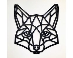 Geometrische Wanddecoratie - wandecoratie woonkamer - 40x50 - Vos - Dieren - Hout - Wall Art - Muurdecoratie - Woonkamer Natuurlijk - Wanddecoratie Industrieel - Cadeau Idee