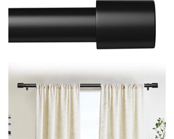 GEON - Gordijnroede - 41-381 cm - Uitschuifbaar - Gordijnrails compleet - Gordijnstang - Zwart - 300cm - Metaal