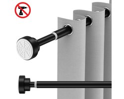 GEON - Gordijnroede - Uitschuifbaar - 65-100cm - Gordijnstang - Zelf opspannende gordijnroede zonder boren - Metaal - Zwart