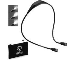 GEON Neklamp - Nekleeslamp - Oplaadbaar - Neklampje - Leeslamp - Voor boek - Haakwerk - Leeslampje slaapkamer - Zwart - Incl. Opbergzak