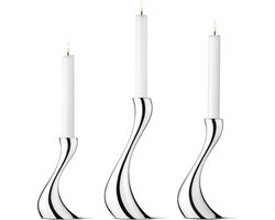 Georg Jensen Kandelaarset Cobra Hoogglans Rvs Set/3