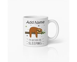 Gepersonaliseerde Luiaard Slaap Mok 330ml – Schattige Aanpasbare Koffiebeker