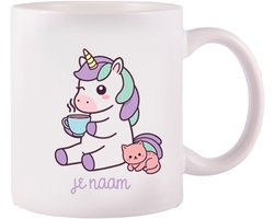 Gepersonaliseerde Mok met naam - Baby Unicorn Wit | Meisjes | Kind | Eenhoorn | Unicorn | Keramiek | Cadeau Kinderen