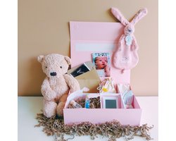 Gepersonaliseerde My Baby Memory Box roze | 30-delig Baby Herinneringen Doos | Kraamcadeau met naam | Baby Geschenkset | Persoonlijk cadeau meisje
