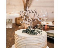 Gepersonaliseerde verjaardag bruiloft doop taart topper/ sinterklaas / Houten Liefde Hart Naam Volledig Aanpasbaar/ cake topping/ bruiloft topping