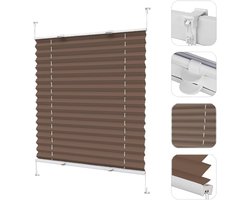 Geplisseerde Jaloezieën Zelfklevend, 25 x 170 cm Anti UV thermische isolatie, plissé gordijnen montagemateriaal meegeleverd, voor Ramen en Deuren, Taupe