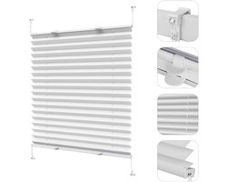 Geplisseerde Jaloezieën - Zelfklevend Gordijn - Inkijk Beschermen - Geen Boren Nodig - 70 x 90 cm - Wit